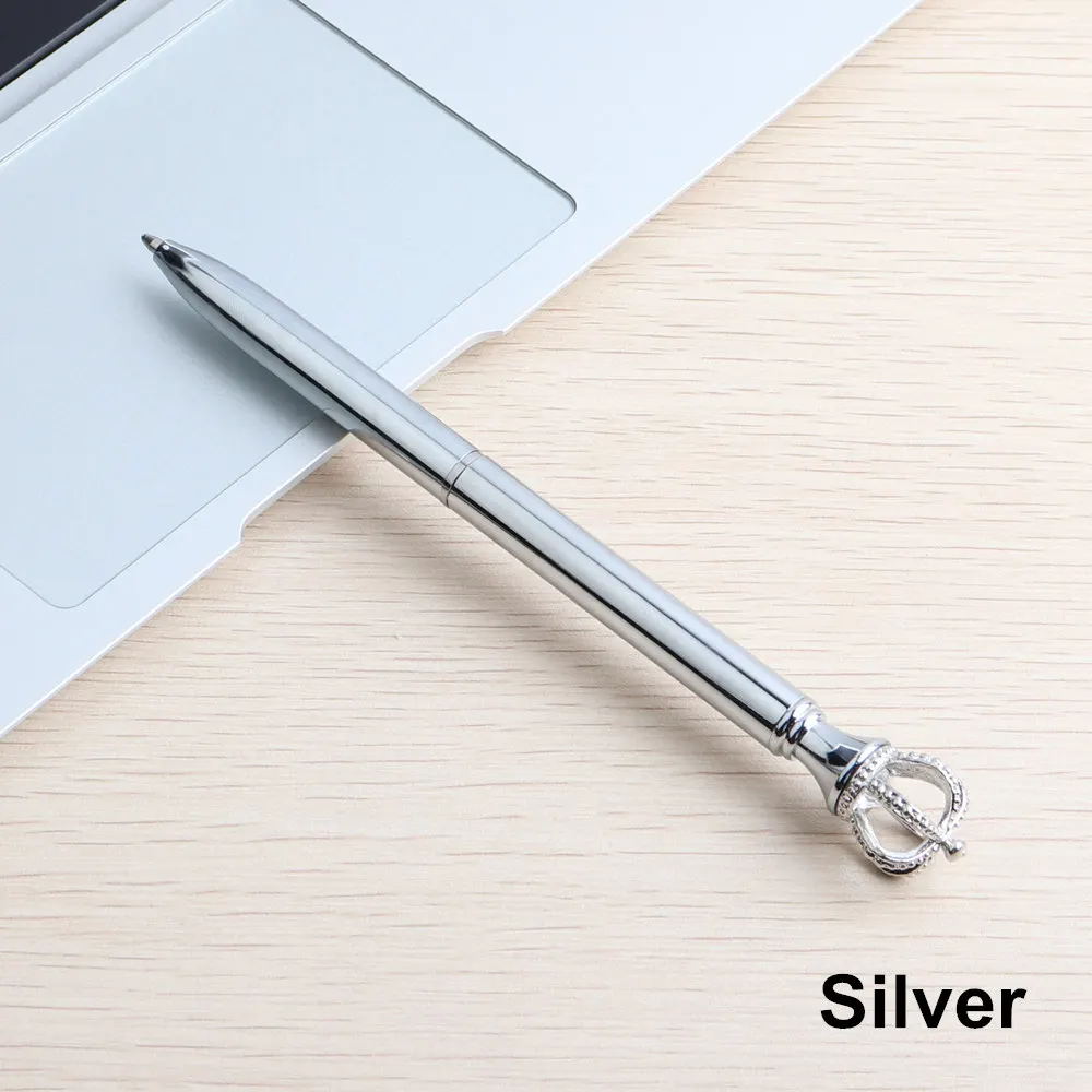 Silver Baikingift блестящая большая корона шариковая ручка металл Кристалл Алмаз Высокое качество шариковая ручка канцелярские принадлежности для студентов - Цвет: Silver