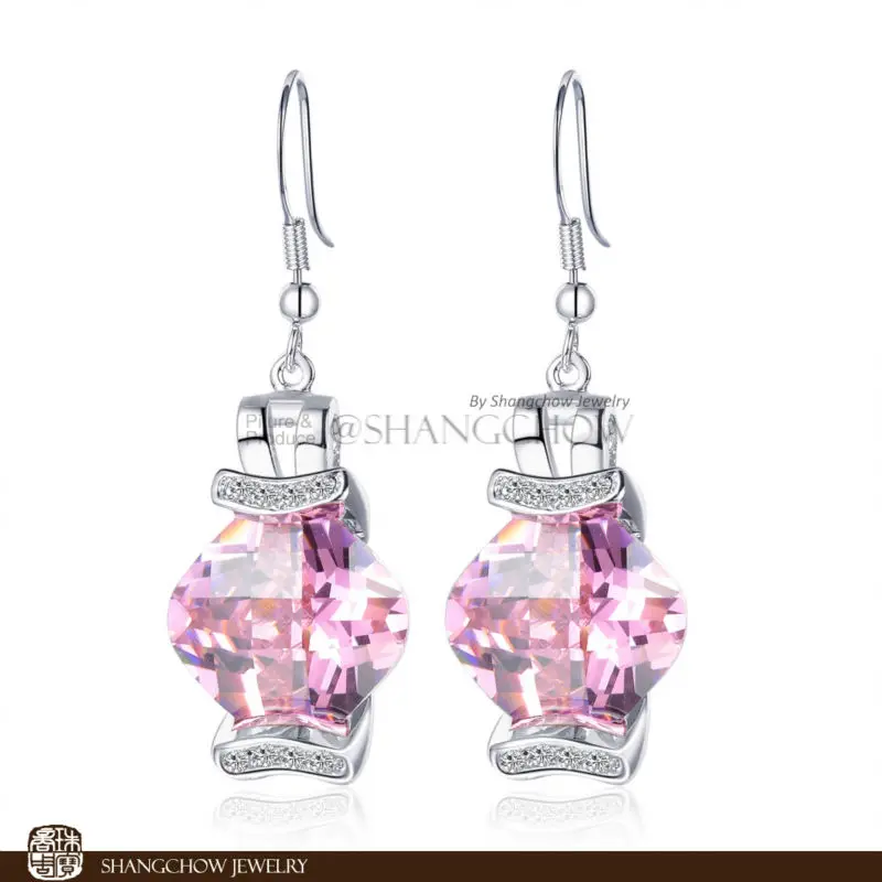 

New! Stunning Fashion Jewelry Pink Kunzite 925 Sterling Silver Earrings E0327