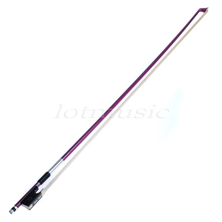 

Ebony Frog Purple Carbon Fiber 1/4 Violin Bow Natural Horse Hair,Abalone Inlay