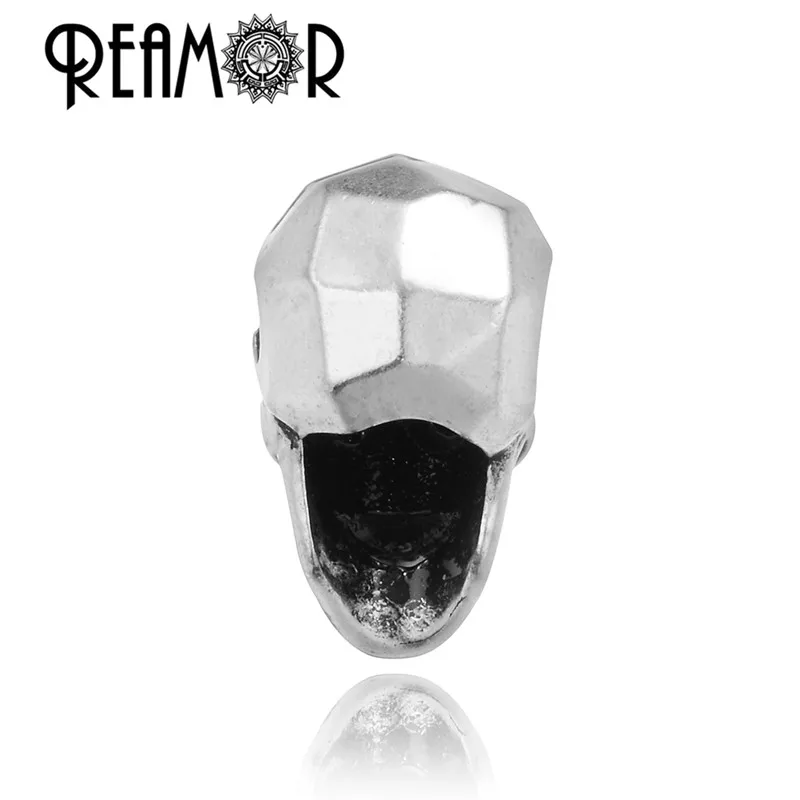 REAMOR DIY Metal Spacer Charm Bronze Red Copper Beads 2mm Silver Plated Irregular Skull Head For Bracelet Jewelry Making | Украшения и