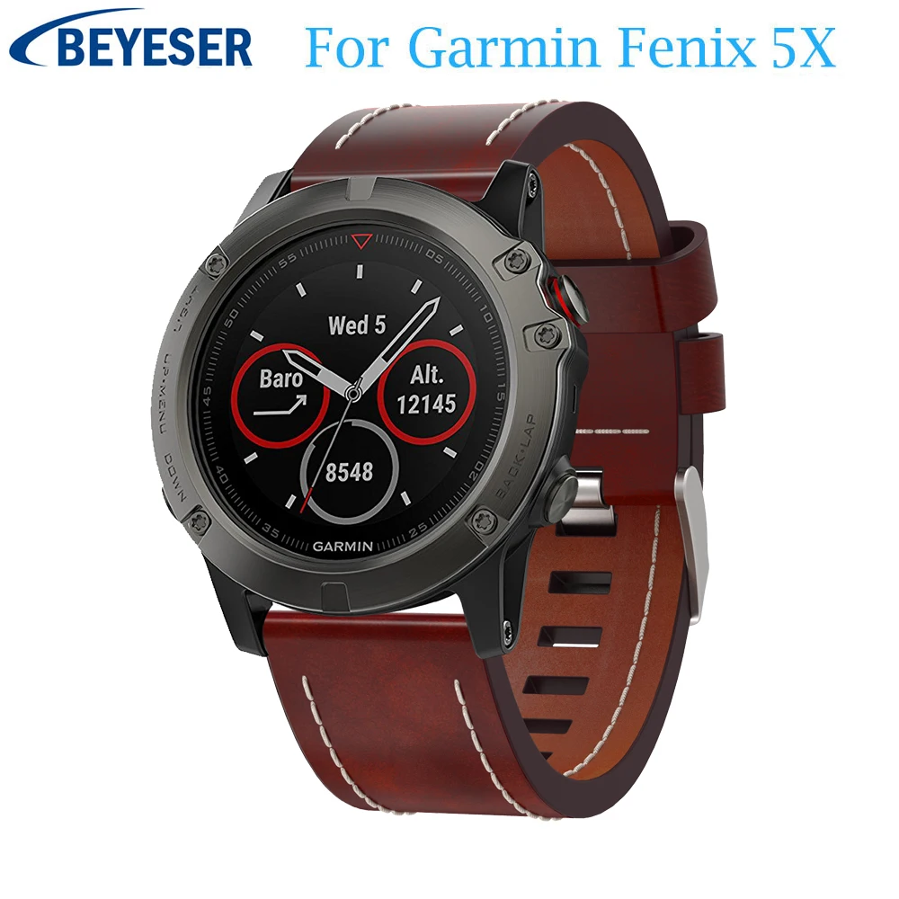 

Leather watchstrap For Garmin Fenix 5X 5X Plus Watch Quick Release easy fit watchband Strap For Garmin Fenix 3 Fenix 3 HR bands