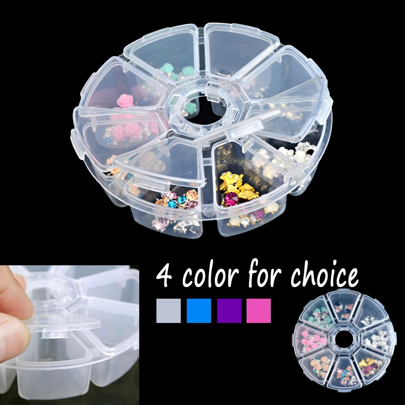 Пустой пластиковый ящик для хранения стразы дизайна ногтей ювелирных изделий