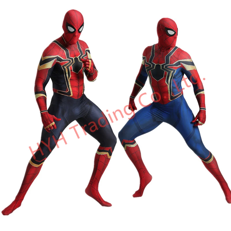 Костюмы на Хэллоуин Железный Человек паук синий костюм спандекс косплей детские