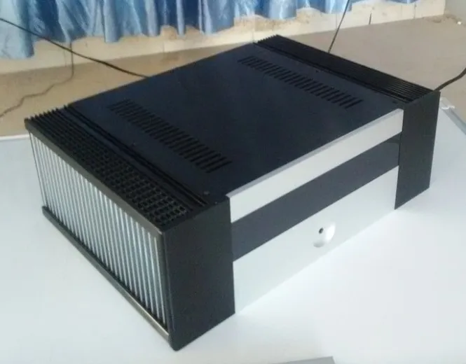 A-003 CNC все алюминиевые корпусные корпуса чехол Коробка для DIY аудио усилитель мощности 435 мм* 150 мм* 308 мм 435*150*308 мм
