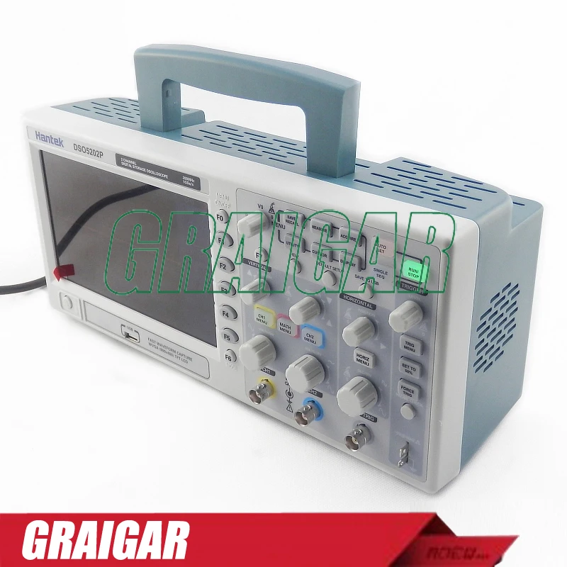 New Hantek DSO5202P Digital storage oscilloscope 200MHz 2Channels 1GSa/s 7' TFT LCD Record Length 24K USB AC110-220V | Инструменты