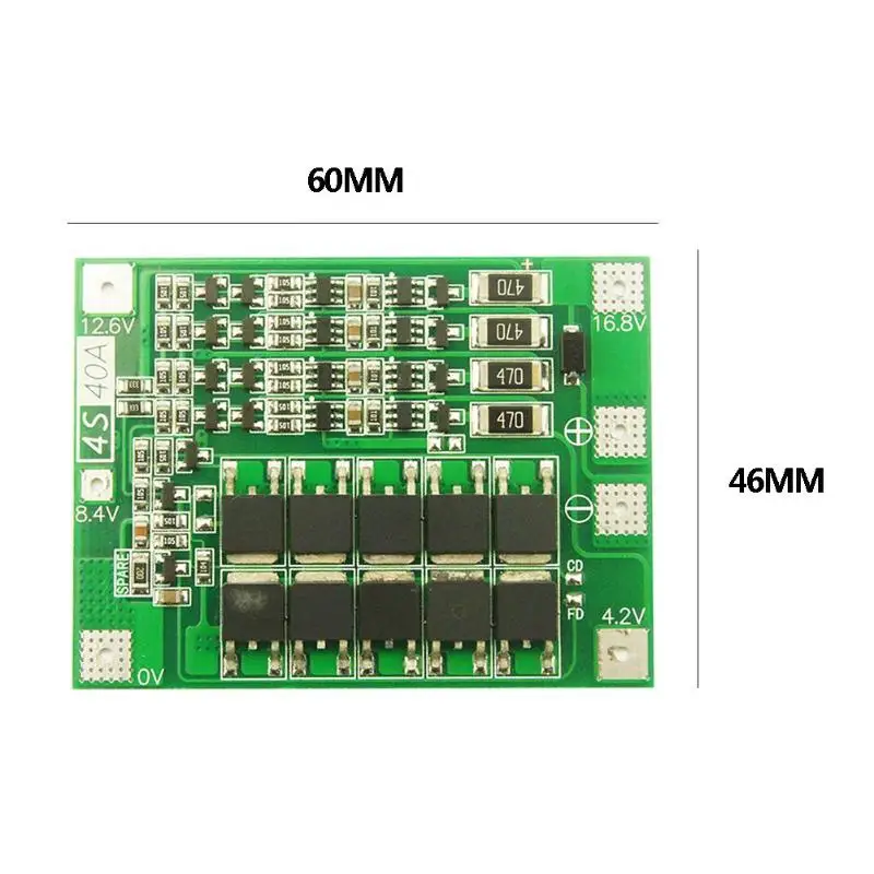 4S 40A литий-ионная батарея зарядное устройство PCB плата защиты BMS с балансом для бурильного мотора 14,8 в 16,8 в Lipo ячеечный модуль