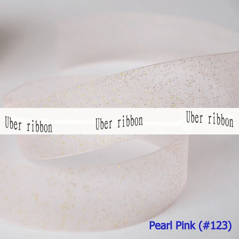 [IuBuFiGo] 1-1/4 &quot(32 мм) Золотая металлизированная лента из органзы с принтом для