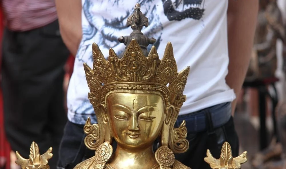 24 тибетская Храмовая бронзовая фигурка восемь сокровищ Белая Тара Гуаньинь