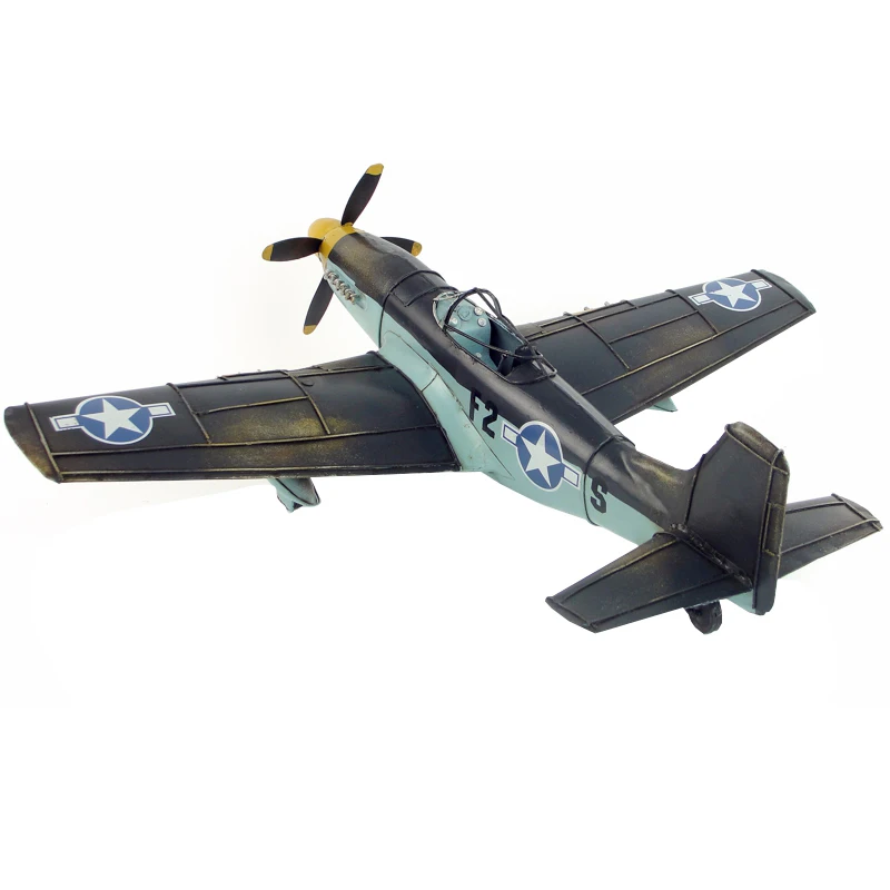 C Военная модель игрушки Второй мировой войны США P-51 Мустанг боец ручной работы металлическая модель самолета игрушка для мальчиков Подарочная Коллекция - Цвет: C