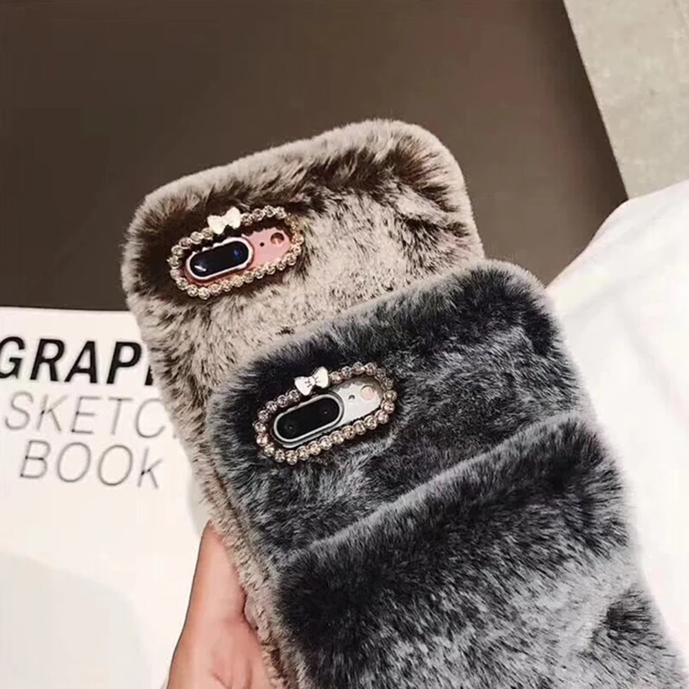 Winter Fur Case For iPhone X XS Max XR Luxury Flurry Phone Cases 7 8 6S 6 Plus Girly Cute Cover Accessories |