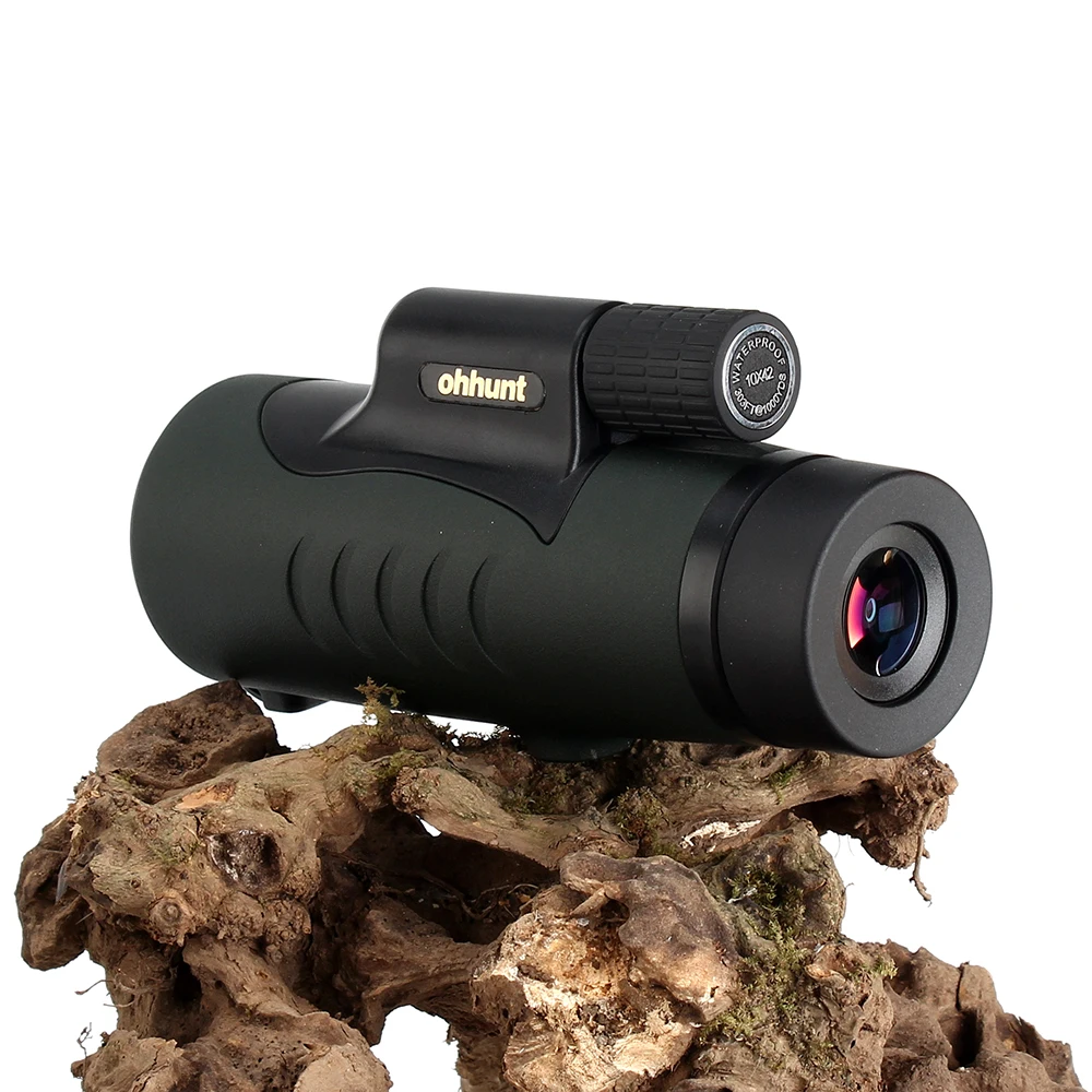 Ohhunt 10x42 темно-зеленый Монокуляр водонепроницаемый противотуманный широкоугольный яркий телескоп охотничья оптика Кемпинг Туризм Путешествия Концерт