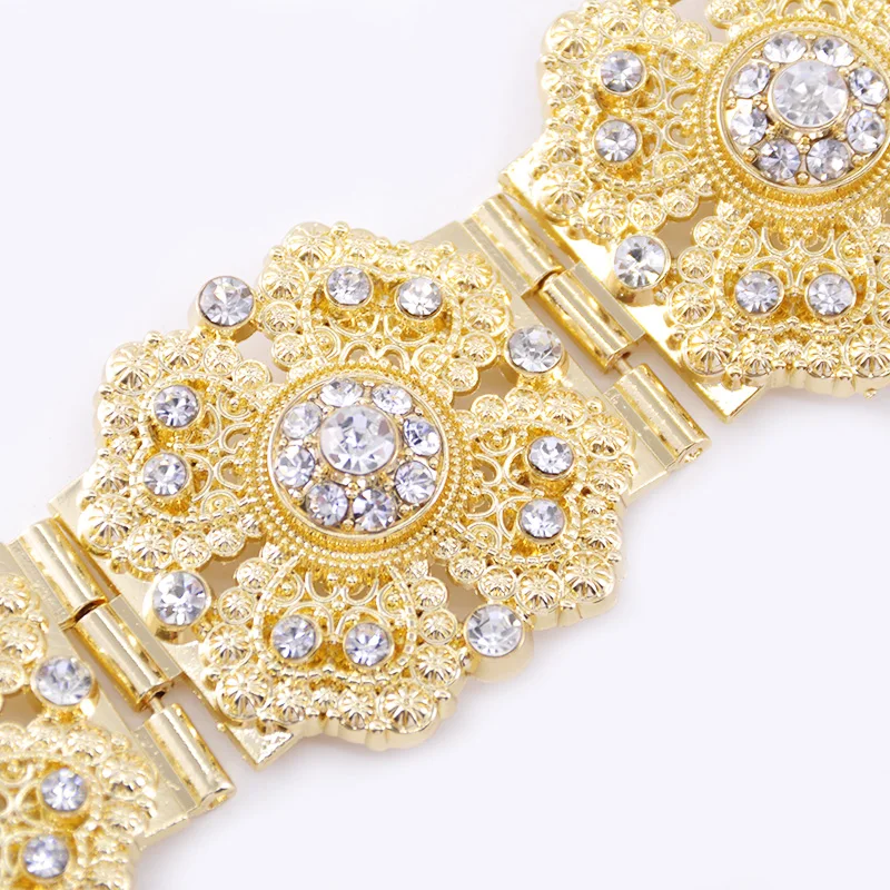 Turkish style retro royal men and women common court carved flowers metal jewelry belt