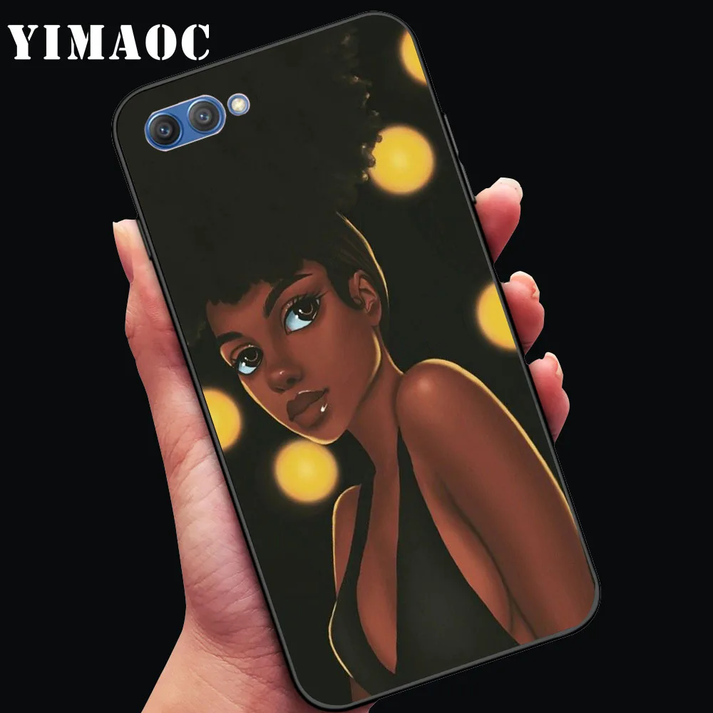 YIMAOC MELANIN POPPIN черный мягкий чехол для девочки huawei Honor Note 10 9 Lite 8C 8X8 7X 7A 3 GB Pro 7C 6A |