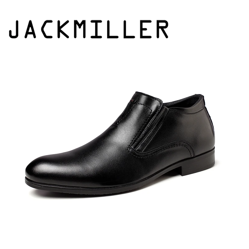 Jackmiller/осенние мужские ботинки Ботильоны из искусственной кожи без застежки