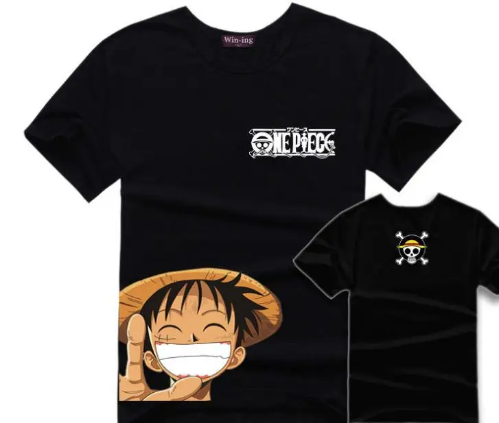 Одна деталь Luffy Wanted футболка Для мужчин хлопковая Футболка Аниме футболки для
