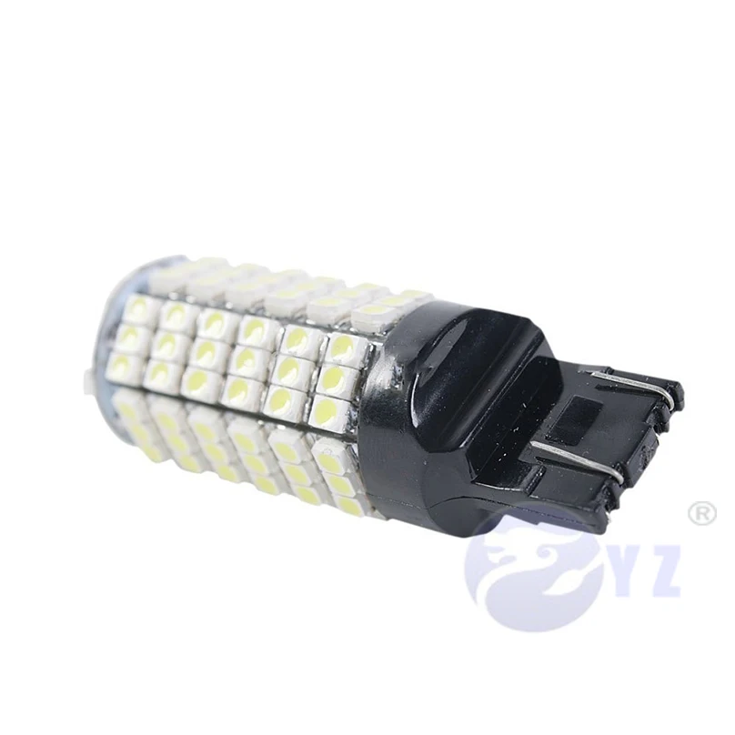 1 пара T20 7440 7443 W21 WY21W 7444 120SMD 3528 Светодиодный обратный спереди сигнальные огни Белый