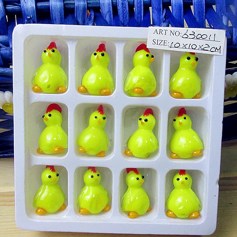 

12pcs Custom ins Style Handmade Murano Glass cactus Figurine fairy garden decoration micro landscape art statues accessories