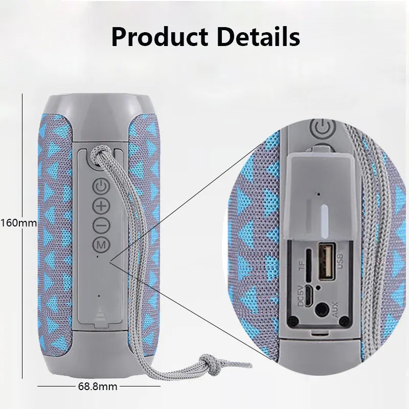 Портативный беспроводной Bluetooth динамик открытый сабвуфер бас стерео Колонка TF