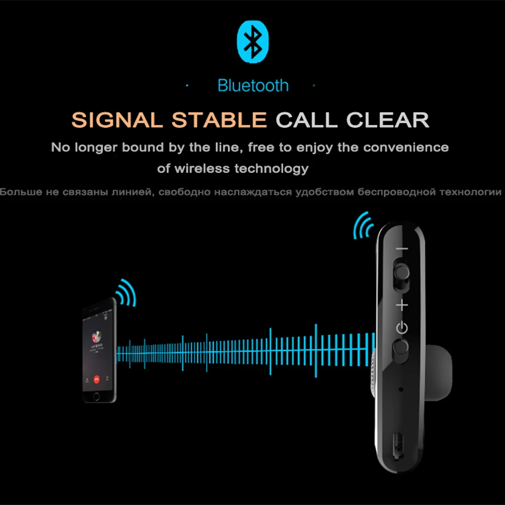 Разговорные беспроводные наушники Handsfree Business V9 Bluetooth с микрофоном, голосовым управлением и функцией шумоподавления для вождения.