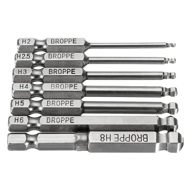 ELEG-BROPPE 7 шт. S2 магнитный шарик отвертка бит 1/4 дюйма дюймовые шестигранные