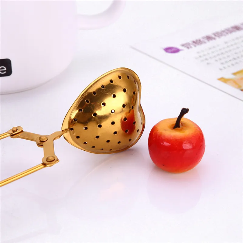 Hot Heart ShapePractical Snap Stainless Steel Mesh Tea Ball Infuser Strainer Filter with Handle | Дом и сад