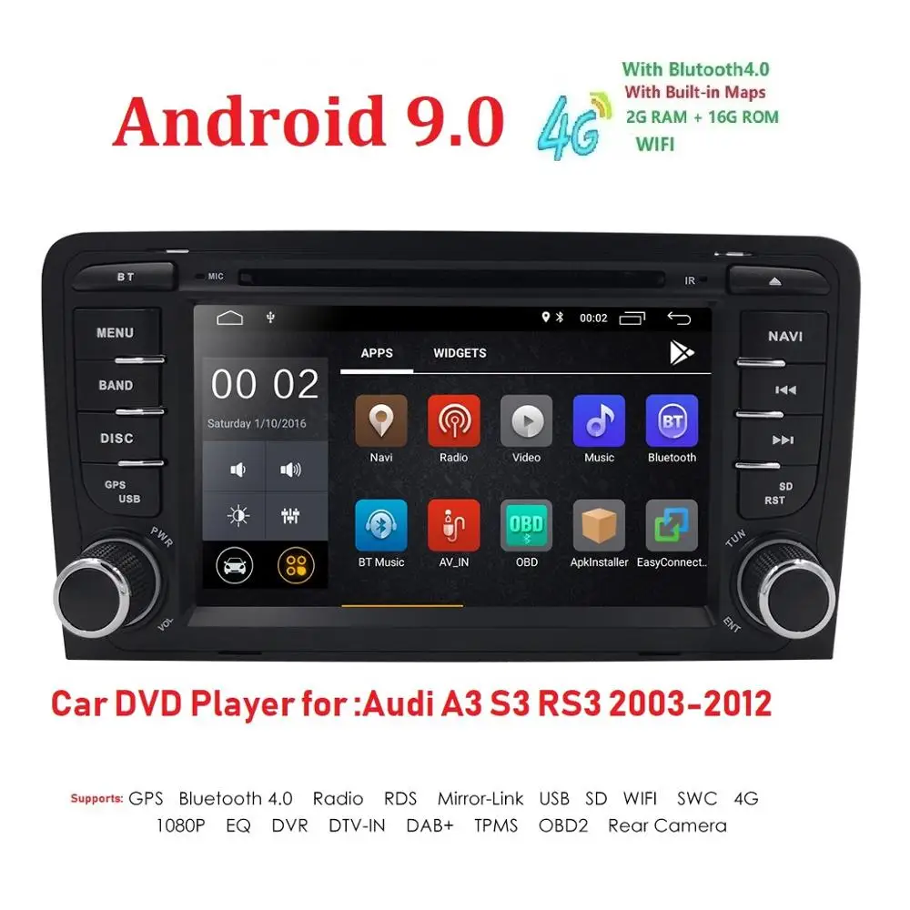 Android 9,0 4G Автомобильный gps для Audi A3 SEAT EXEO dvd-плеер Радио Стерео ips экран Мультимедиа Автоматическая навигация