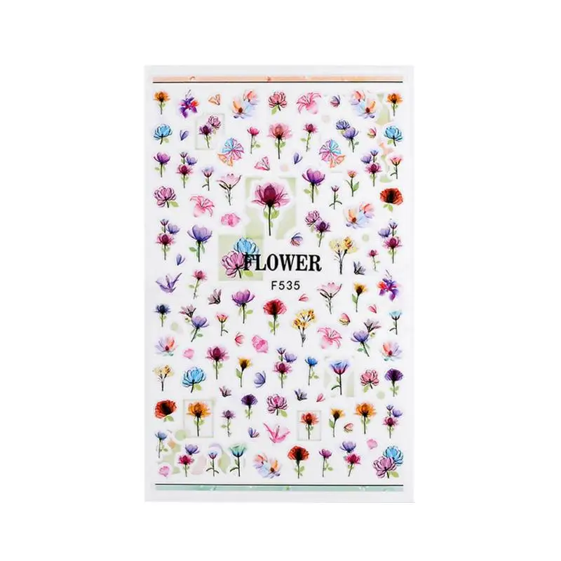 1 лист переводная наклейка для дизайна ногтей слайдер полное покрытие цветок