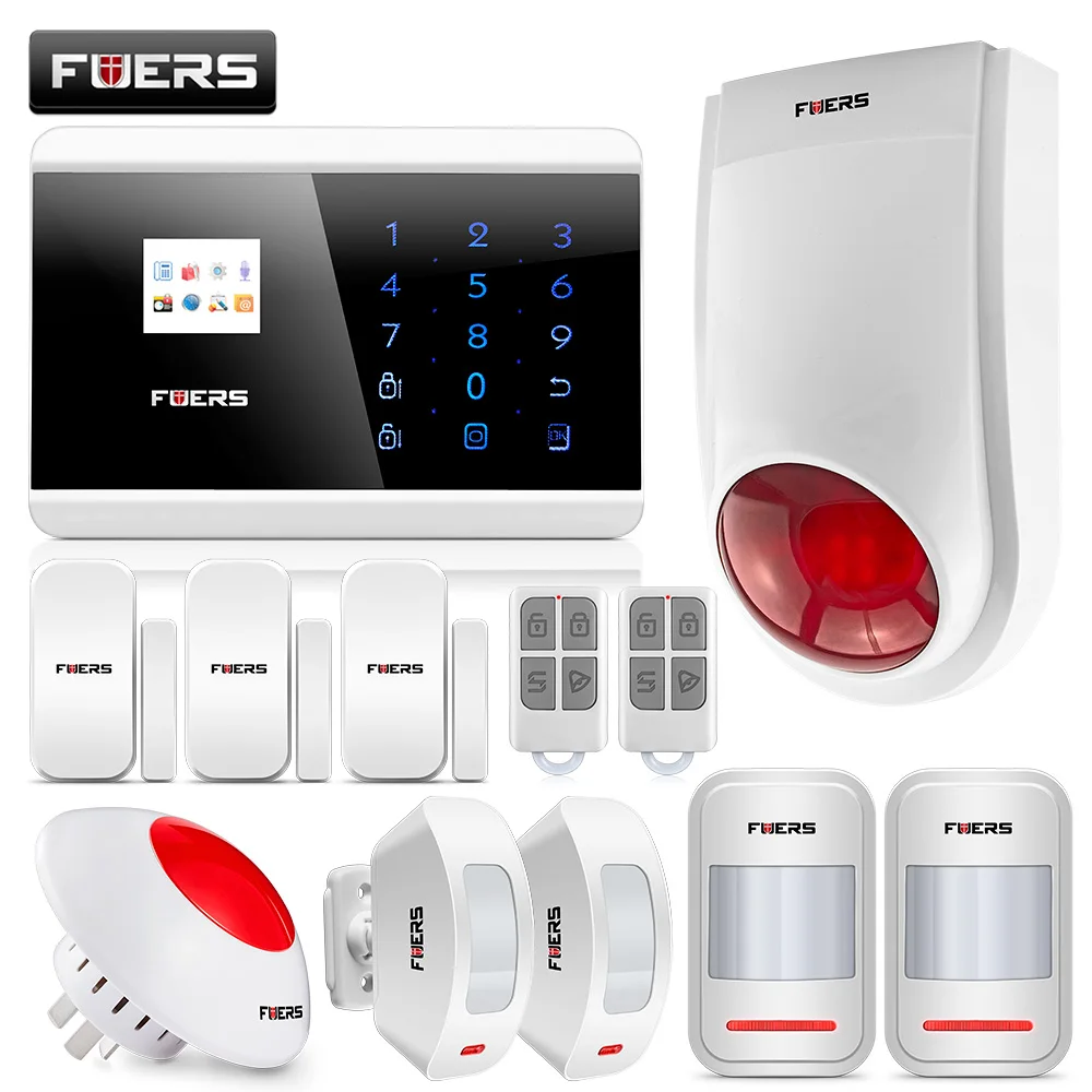 Fuers сигнализация s безопасности дома Android IOS сенсорная клавиатура беспроводной GSM