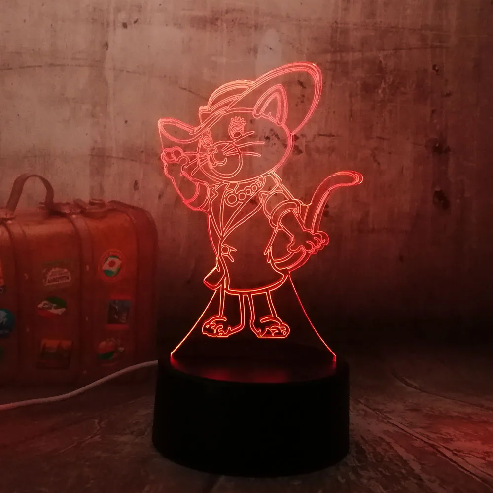 Amroe светодиодный настольный светильник обувь для кошек акриловый 3D RGB Ночной USB