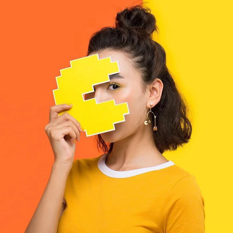 My Children Pac Man лабиринт серьги гвоздики баланс еды бобы 925 пробы серебро Циркон Clyde