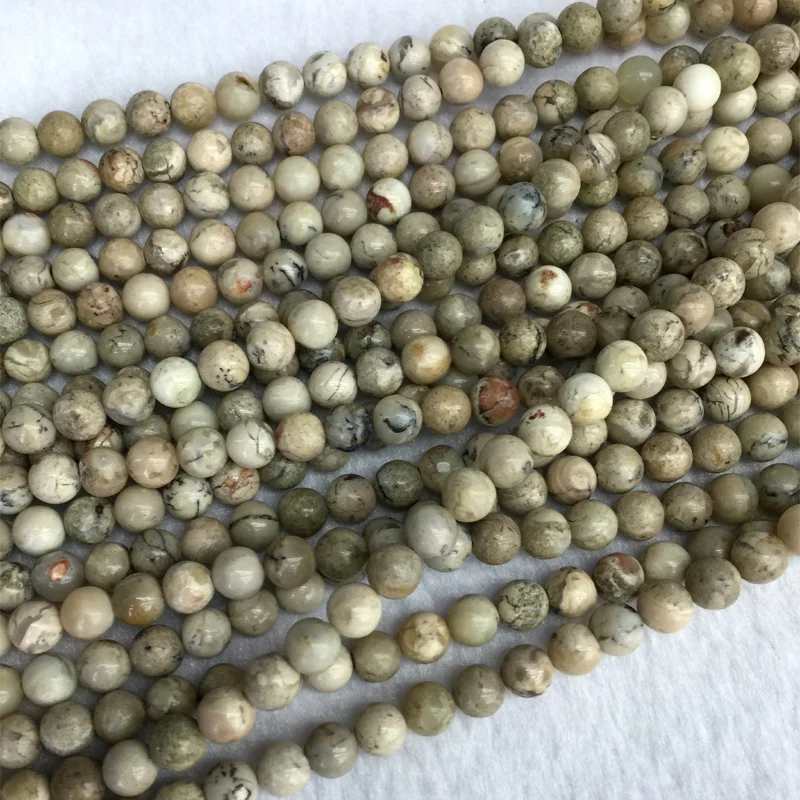 

Natural Genuine Africa White Opal Round Jewellery Loose Ball Beads 6mm 8mm 10mm 12mm 15" 05463