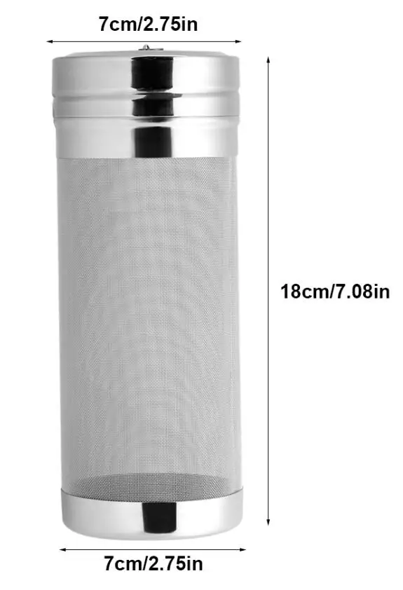 S TTLIFE 7x29cm Stainless Steel Home Brew 300 Micron Hop Spider Mesh Beer Filter Strainer For Homemade Brew Spider Mesh Filter - Color: S