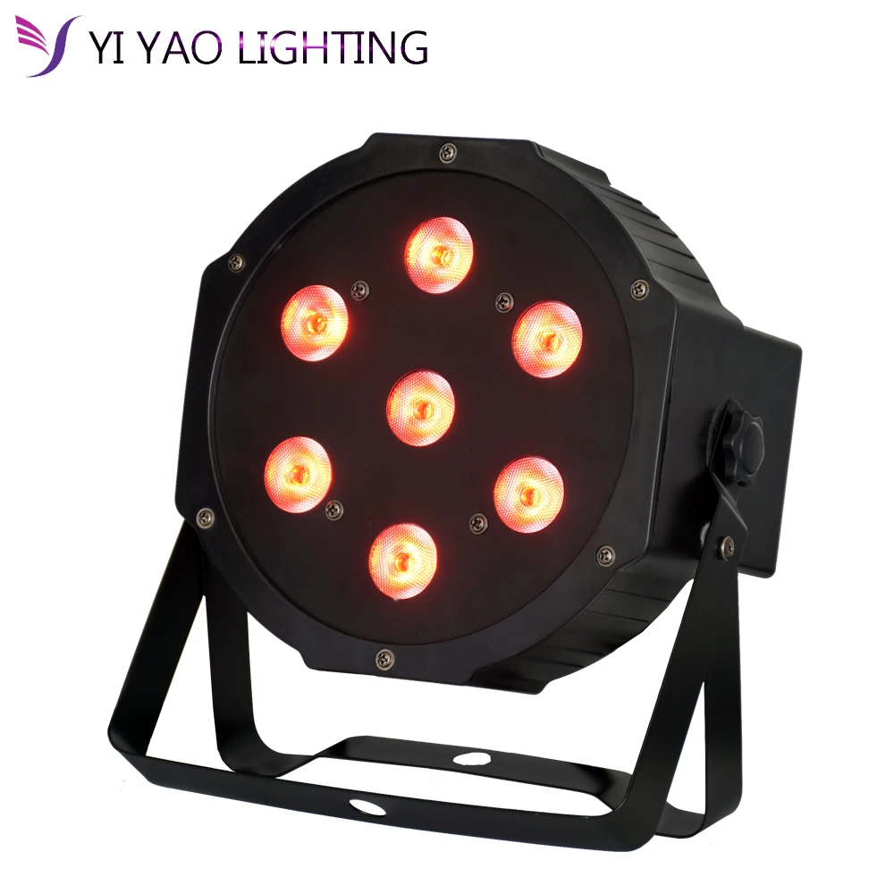 Высококачественный плоский светодиодный прожектор Par 7X12w RGBW DMX512 контроллер DJ