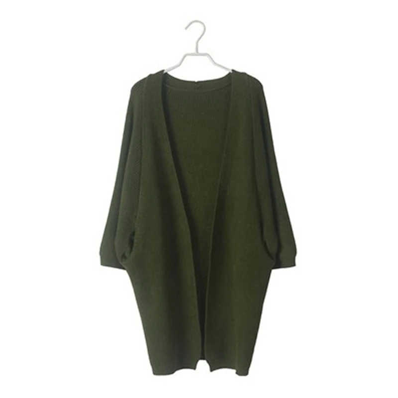 green Bigsweety Повседневный женский кардиган, свитер, модный вязаный рукав летучая мышь, верхняя одежда, Feminino, Осень-зима, толстое элегантное пальто - Цвет: green