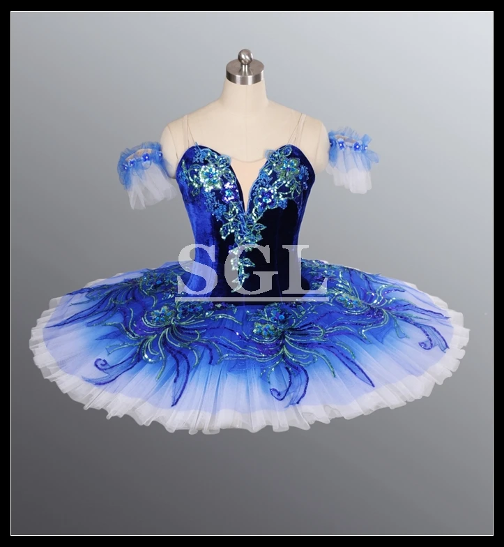 Бесплатная доставка профессиональное голубое платье пачка для девочек