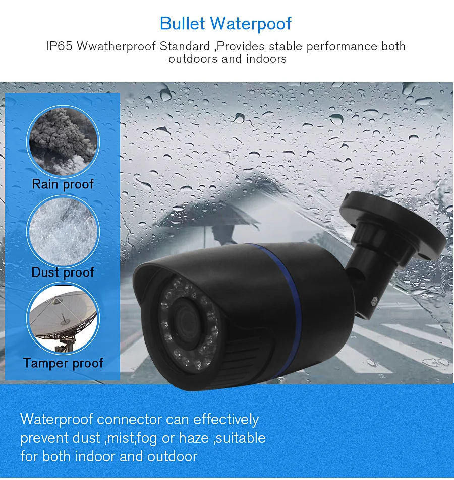 Ip-камера PoE 2MP Full HD 1080p безопасности ONVIF 2,0 CMOS ИК ночного видения H.264 Водонепроницаемая наружная PoE CCTV камера
