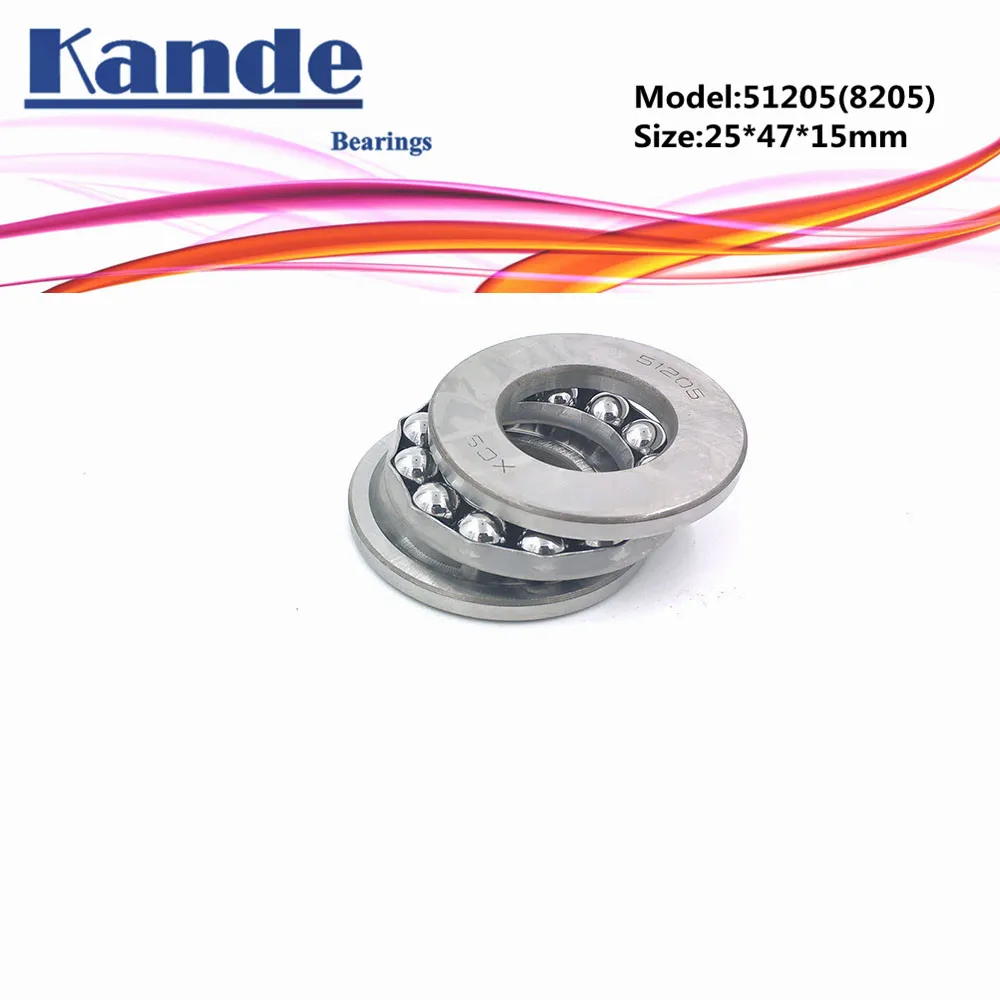 Kande 51205 8205 25x47x15 подшипник 2 шт плоский упорный шариковый Осевой Упорный
