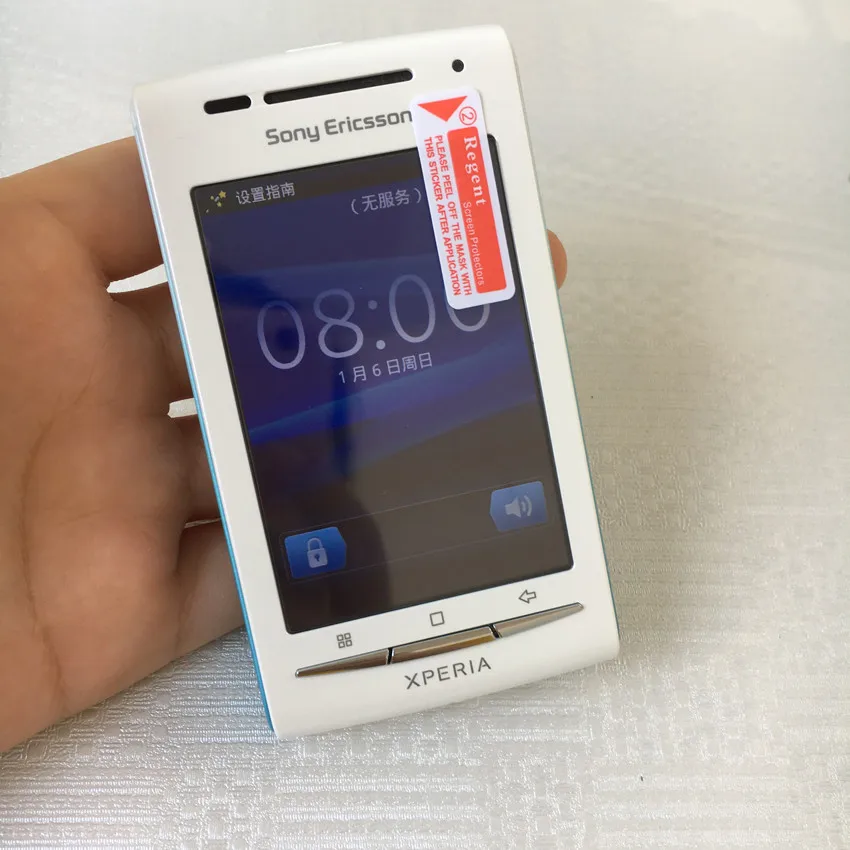 Мобильный телефон Sony Ericsson Xperia X8 E15i, разблокированный 3," сенсорный экран, Восстановленный мобильный телефон