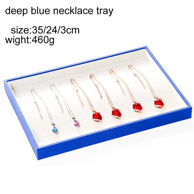 deepblue necklace Пять стилей, пять цветов, бархатный лоток для ювелирных изделий, чехол для демонстрации, чехол, ожерелье, кольца, браслет, чехол для демонстрации, Органайзер - Цвет: deepblue necklace