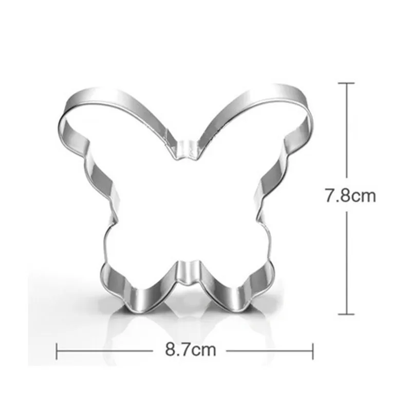 TTLIFE Butterfly Cookie Cutter Stainless Steel Stamp Kitchen Cupcake Fruit Decoration Template Mold Stencil Baking Moulds | Дом и сад