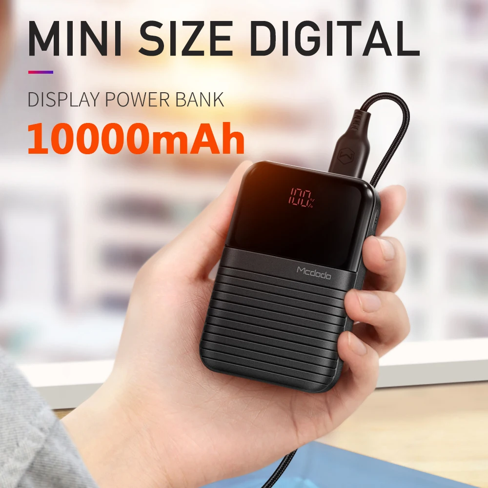 Mcdodo Mini power Bank 10000 мАч для Xiaomi Pover Bank портативное Внешнее зарядное устройство для телефона для IPhone X huawei P20 PoverBank