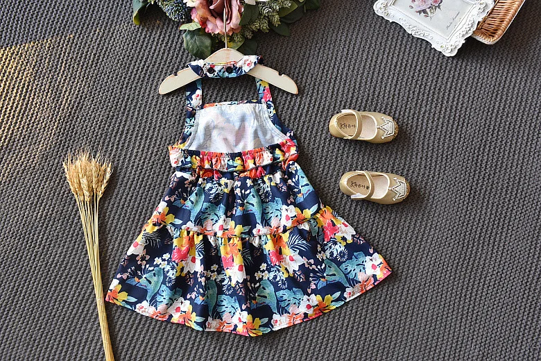 Baby Dresses Summer Children Clothing Halter Printed Children's Dress Floral Princess Party Girl Kids | Детская одежда и обувь
