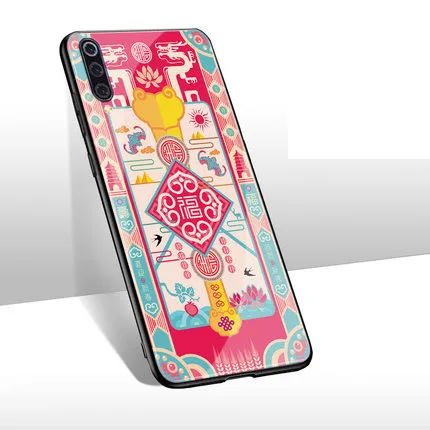 Чехол для xiaomi mi 9, жесткий противоударный чехол для xiaomi mi 9 mi 9 mi 8 mi 8 se explorer Lite mi x 2s mi x 3 mi x3, задняя крышка из закаленного стекла - Цвет: Gong He Xin Xi