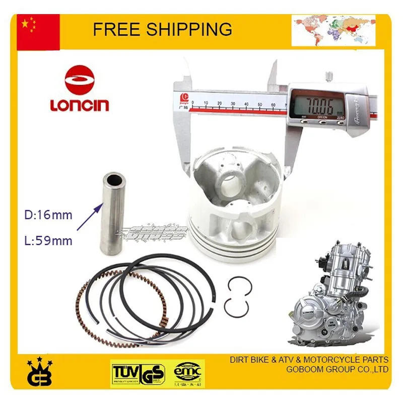 LONCIN CB250 250cc с водяным охлаждением поршневой двигатель наборы 70 мм диаметр dirt bike atv quad