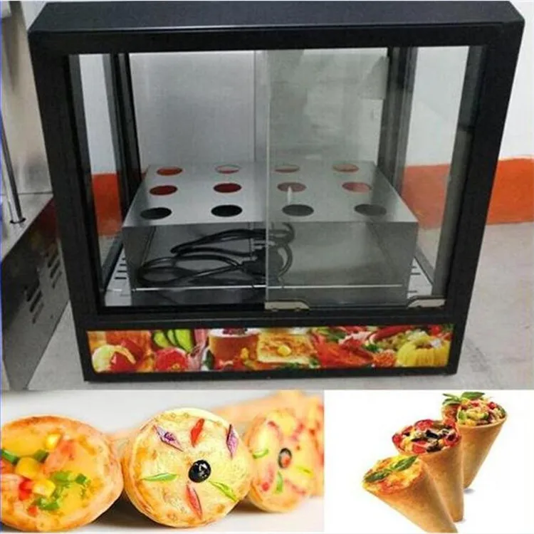 

Top sell 12 pieces heat preservation pizza cone display machine/pizza cone warmer machine/cone pizza equipment