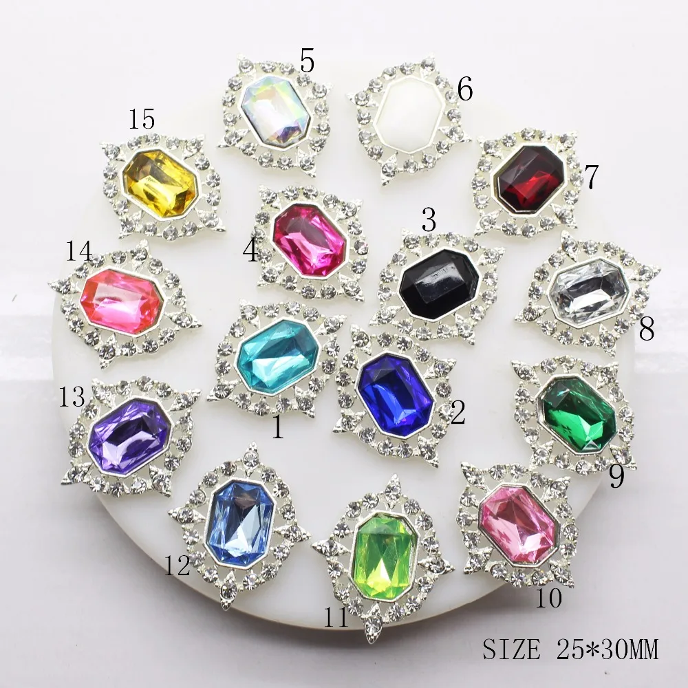 Новые модные пуговицы из сплава 10 шт./партия акриловые с плоской задней стороной