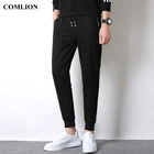 Брюки-Карандаш мужские на молнии, повседневные длинные однотонные тренировочные штаны на завязках, с карманами и эластичным поясом, 20