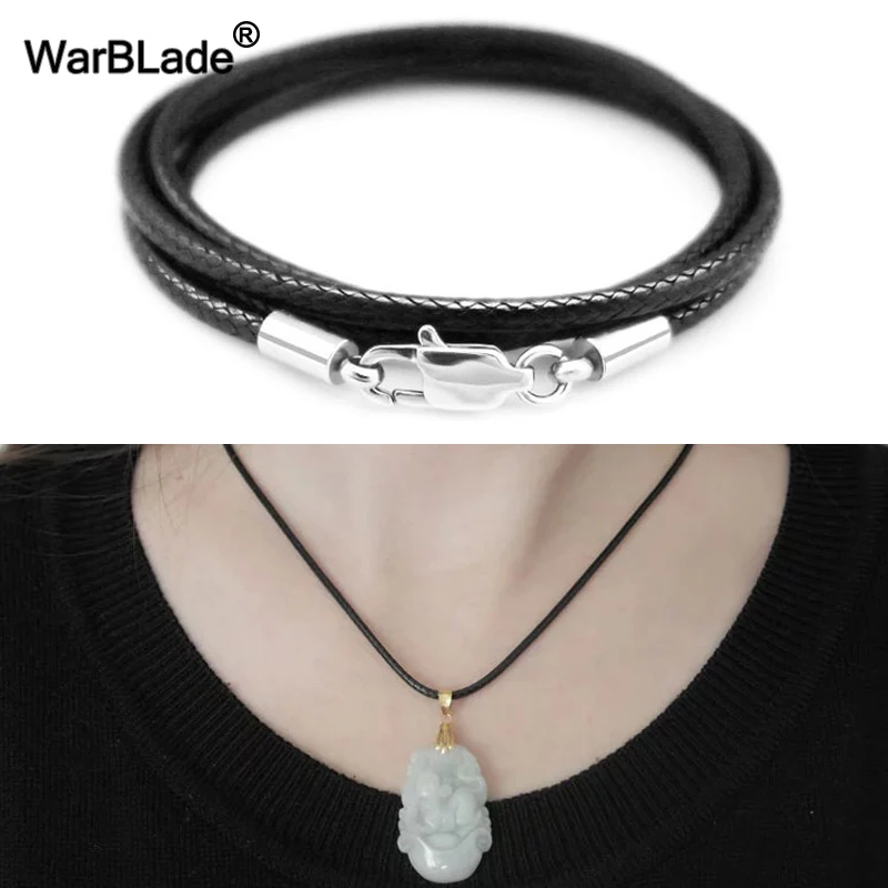 Ожерелье из вощеной веревки для мужчин и женщин 3 шт./лот 1 5 мм 2 кожаный шнур