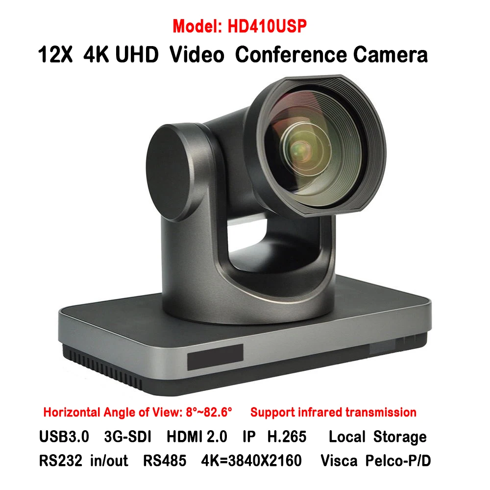 Высокое разрешение 4 К 8MP 12X Оптический зум Широкий формат 82 градусов 3G SDI IP HDMI USB3.0