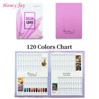 120 colors purple card book chart photo album oval flat tips design printed pattern for nail art salon nail gel polish display